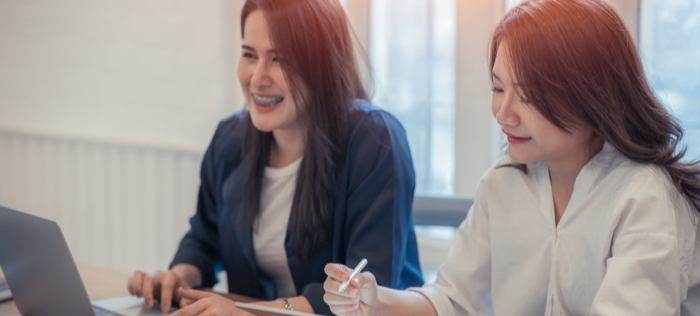 Two women in a meeting